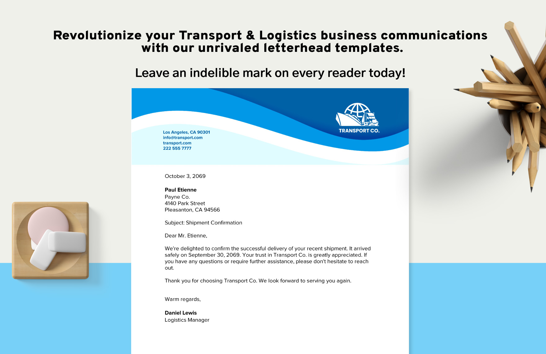 Transport And Logistics Freight Forwarding Company Letterhead Template 