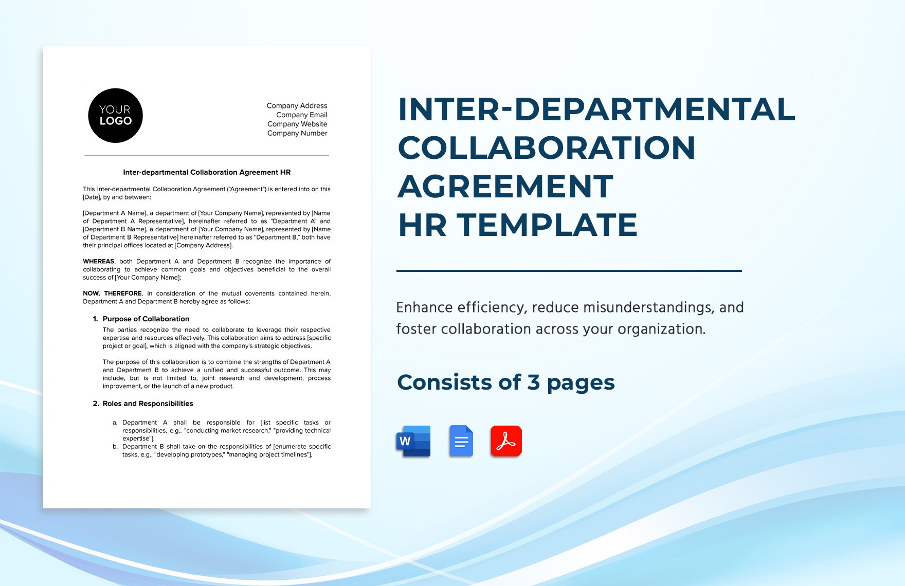 Inter-departmental Collaboration Agreement HR Template in Word, Google Docs, PDF