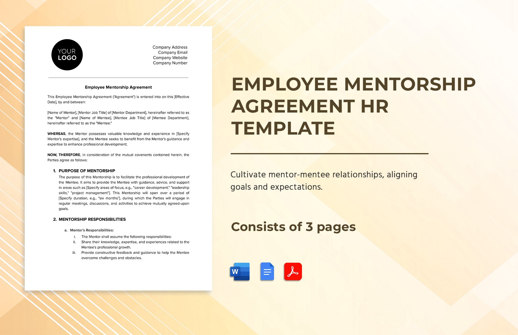 Employee Mentorship Agreement HR Template in Word, Google Docs, PDF