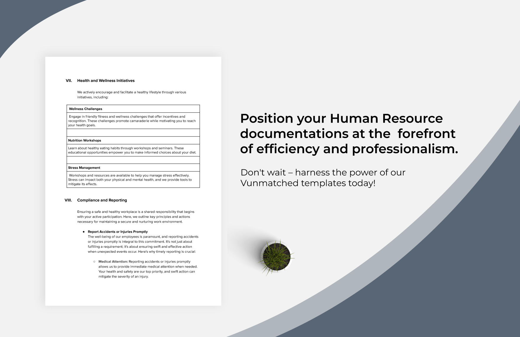 Detailed Handbook on Employee Health and Wellness Compliance HR Template