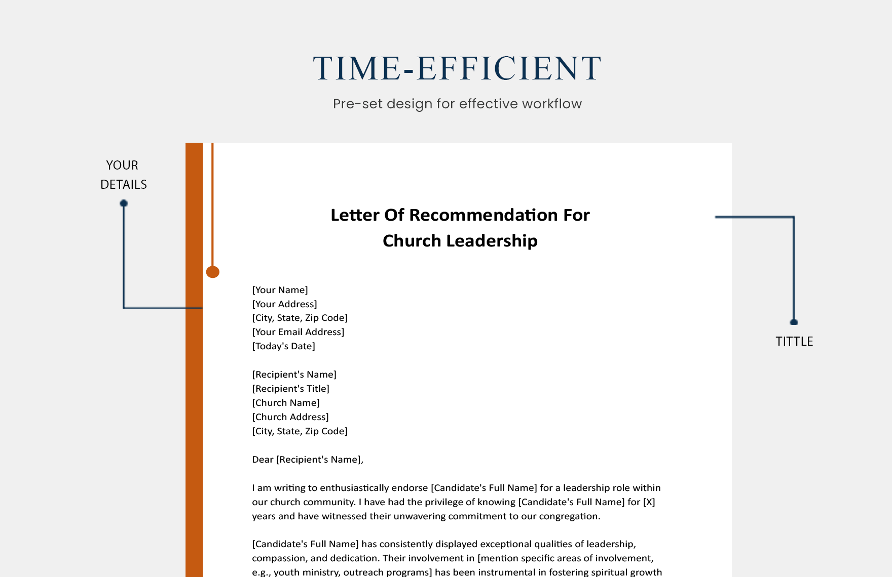 Letter Of Recommendation For Church Leadership