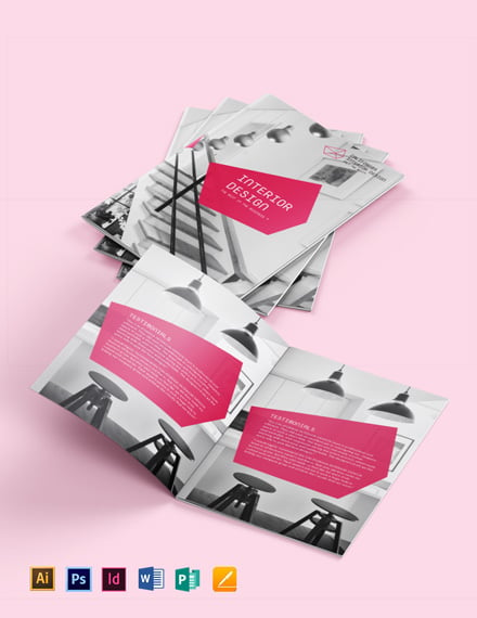interior designer bi fold brochure template 1x