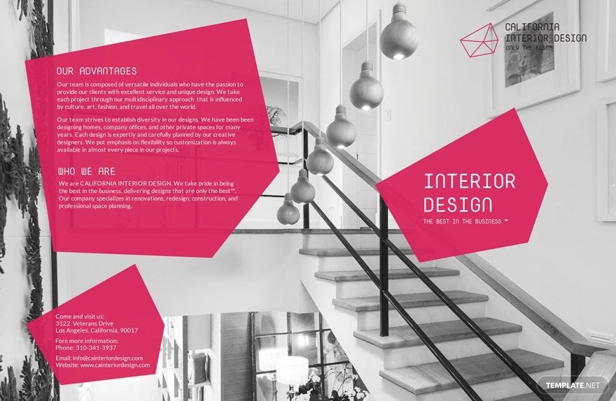 Interior Designer Bi Fold Brochure Template