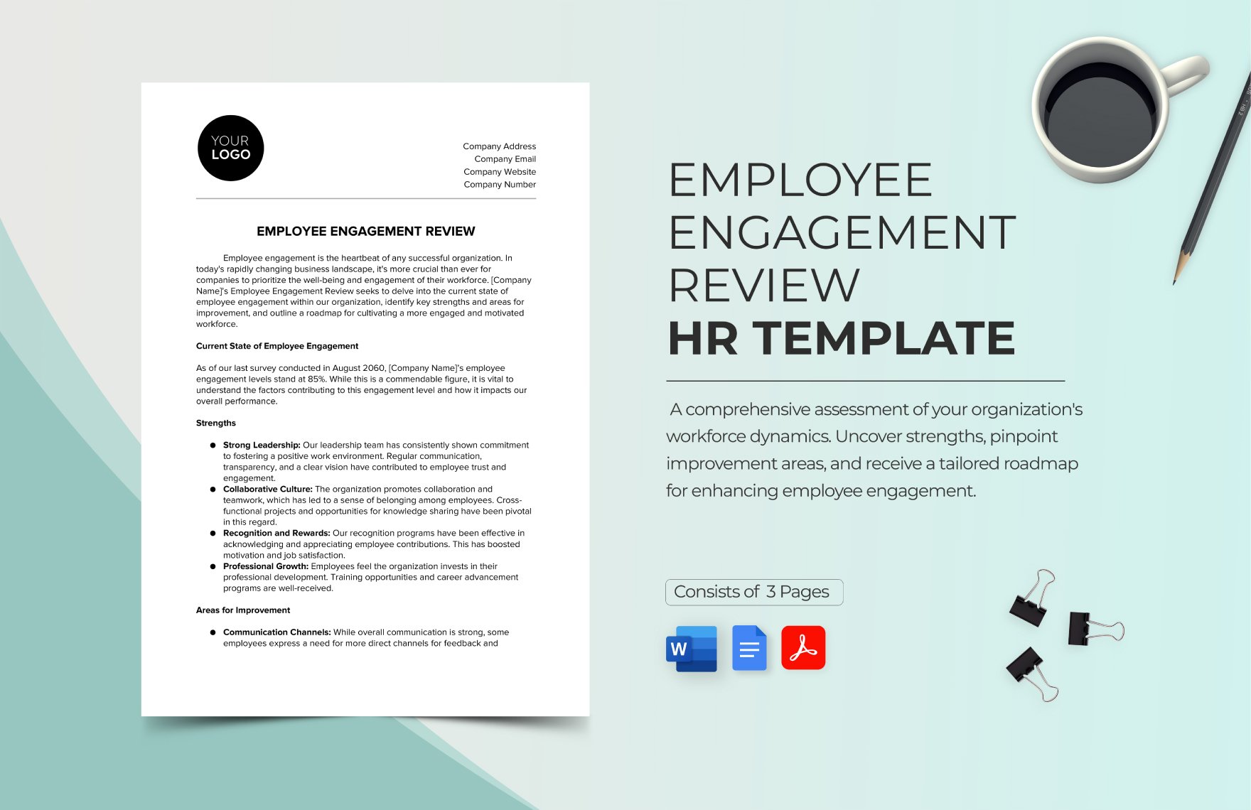 Employee Engagement Review HR Template in Word, Google Docs, PDF