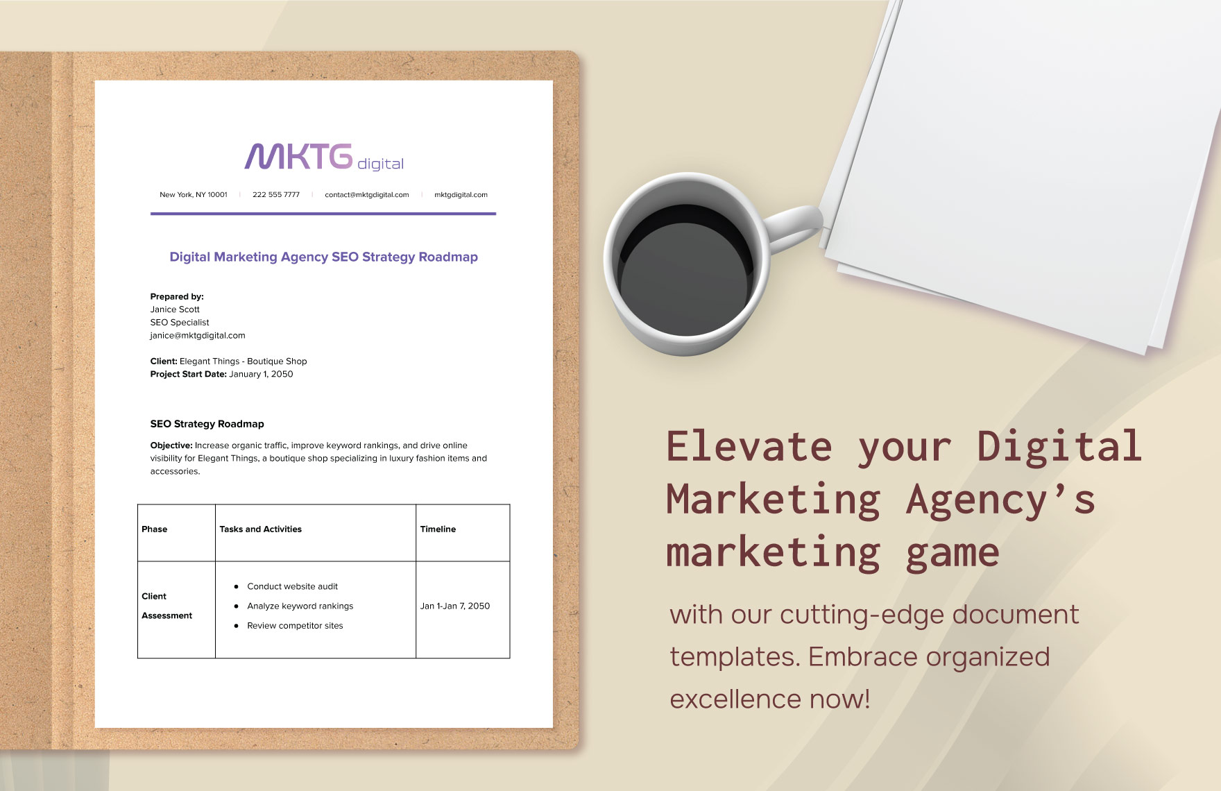 Digital Marketing Agency SEO Strategy Roadmap Template
