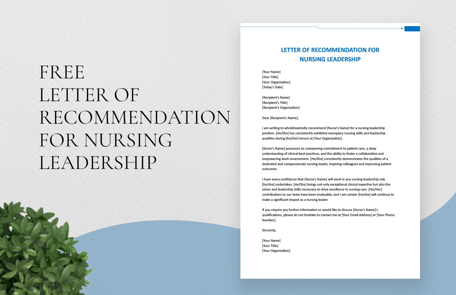 Letter Of Recommendation For Nursing Leadership