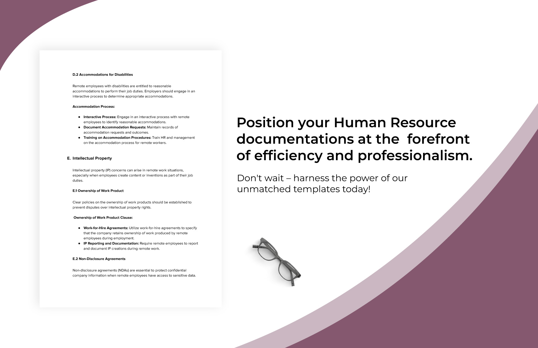 Legal Aspects of Remote and Flexible Work Manual HR Template