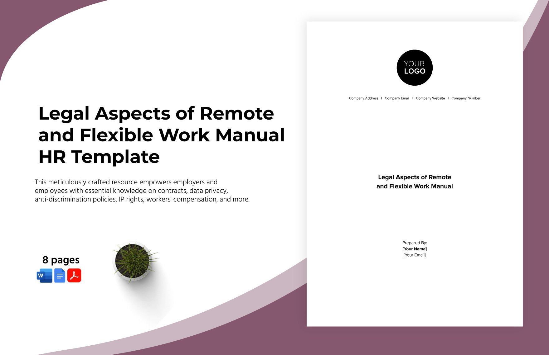 Legal Aspects of Remote and Flexible Work Manual HR Template in Word, Google Docs, PDF