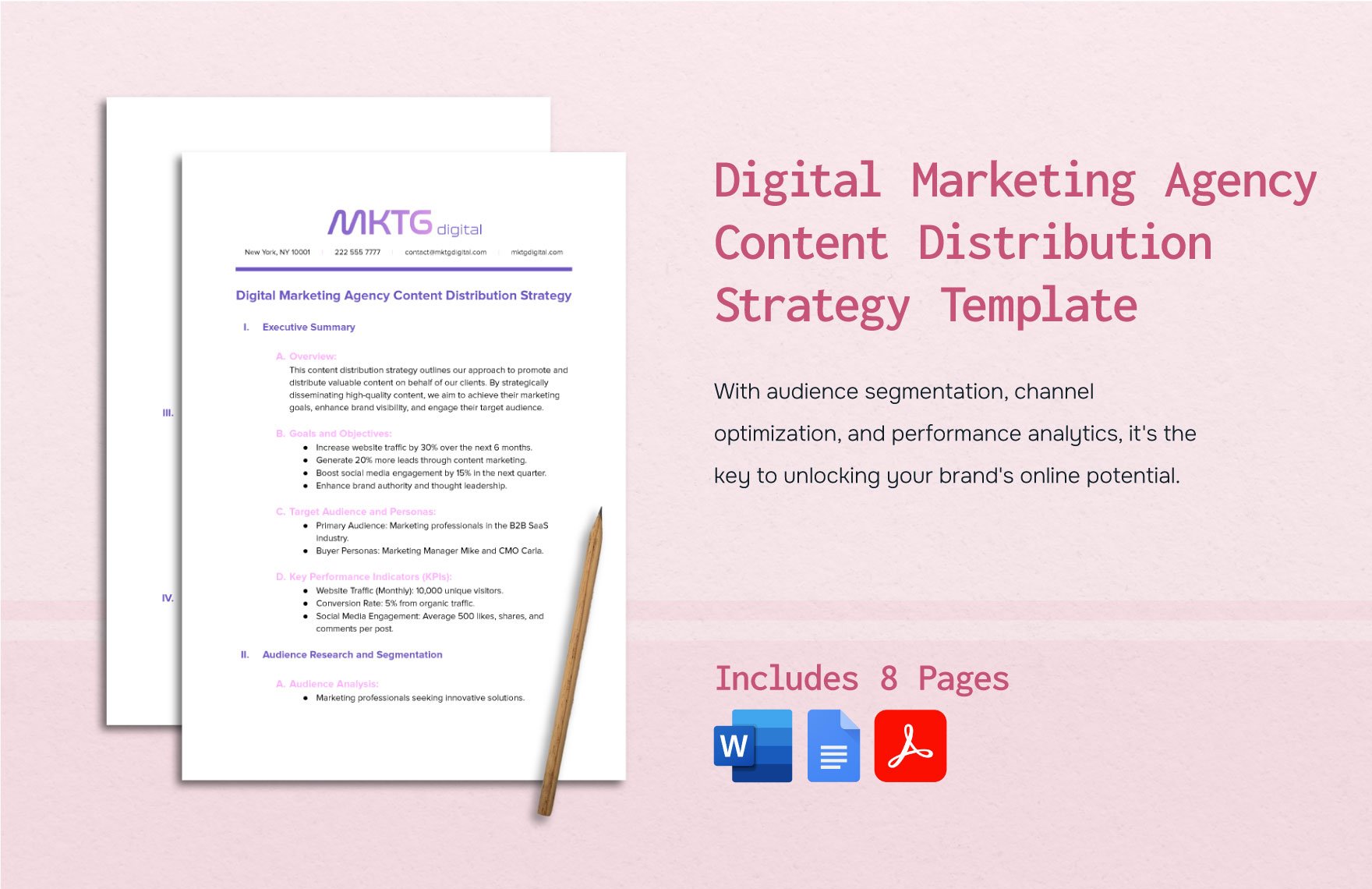 Digital Marketing Agency Content Distribution Strategy Template
