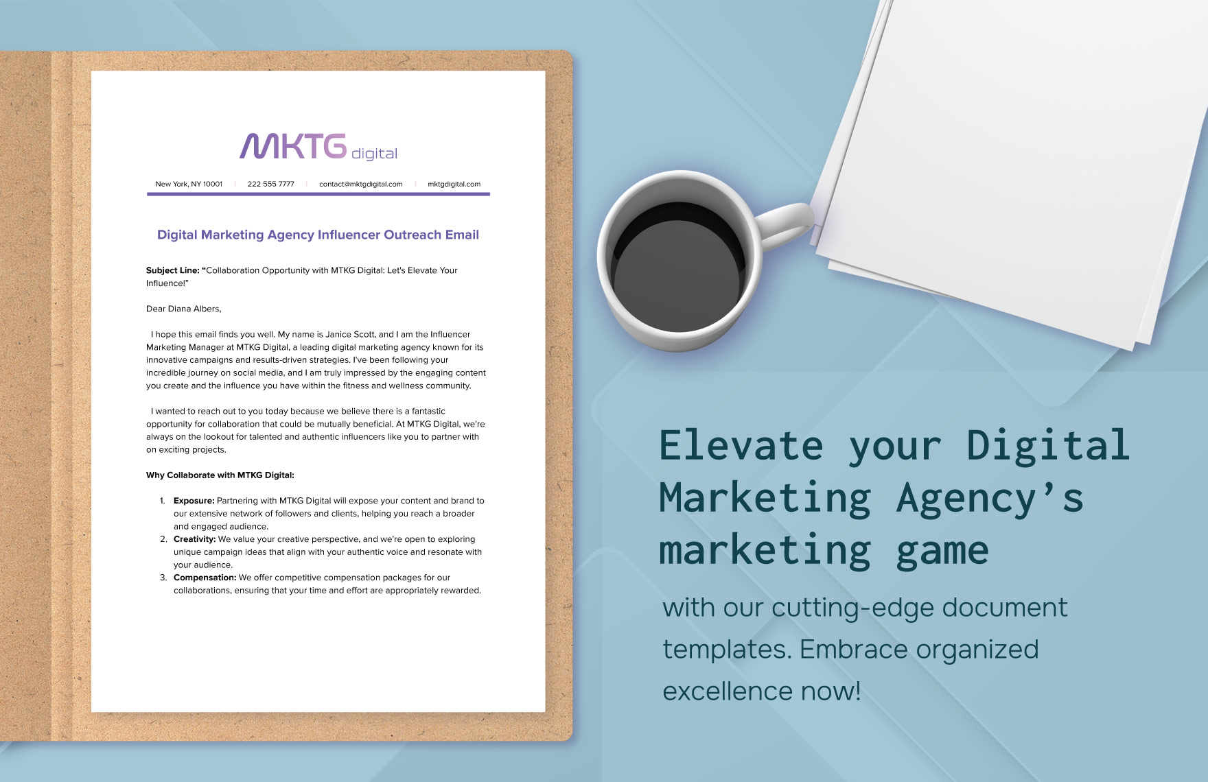 Digital Marketing Agency Influencer Outreach Email Template