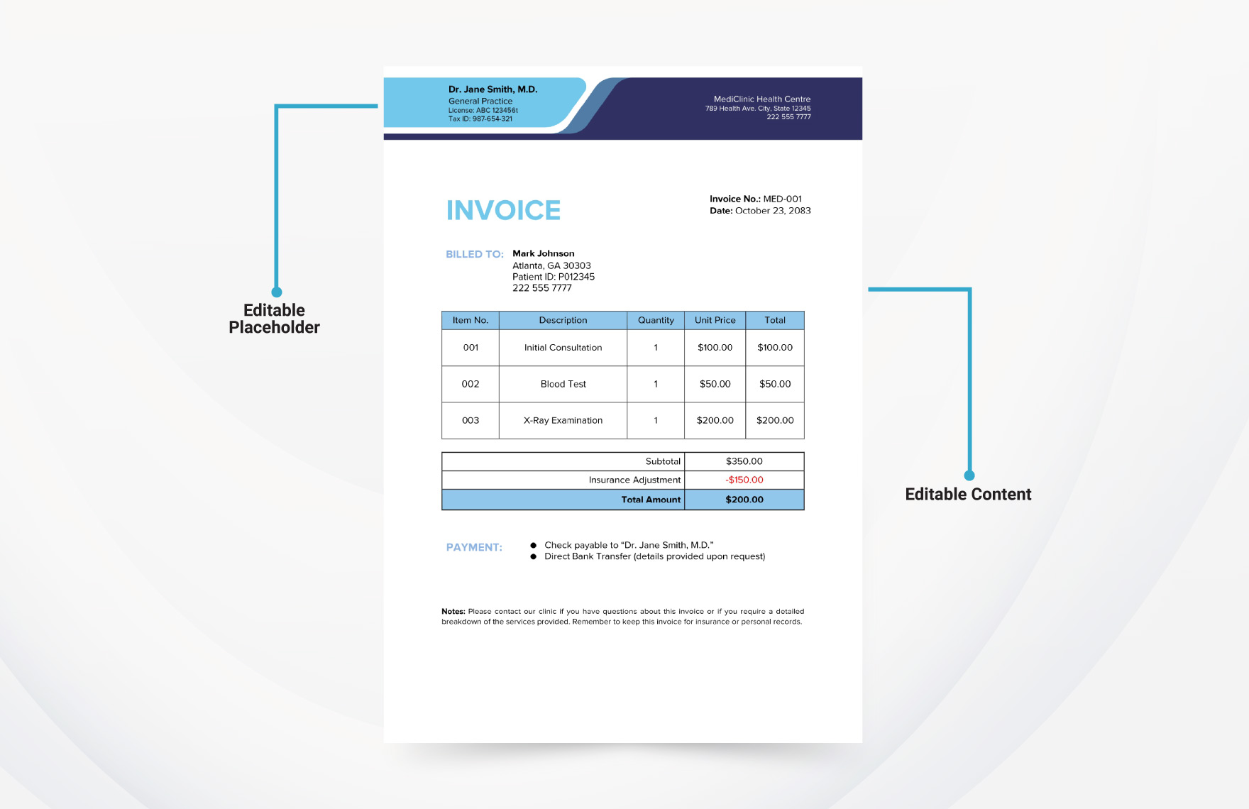 Doctor Invoice Template