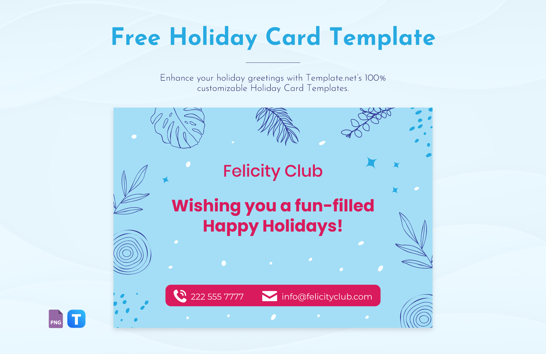 Free Holiday Card Template in PNG