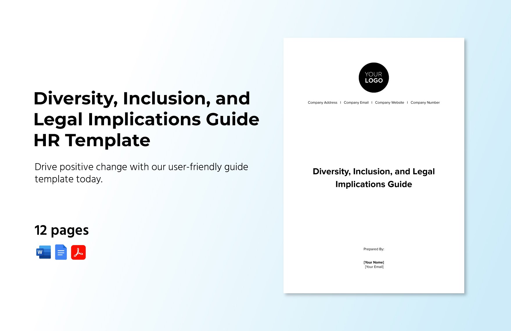 Diversity, Inclusion, and Legal Implications Guide HR Template in Word, Google Docs, PDF