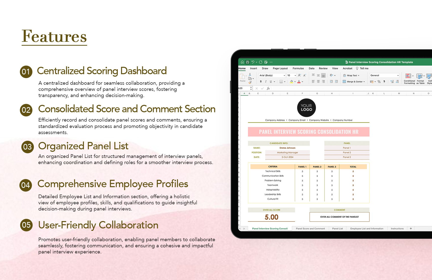 Panel Interview Scoring Consolidation HR Template