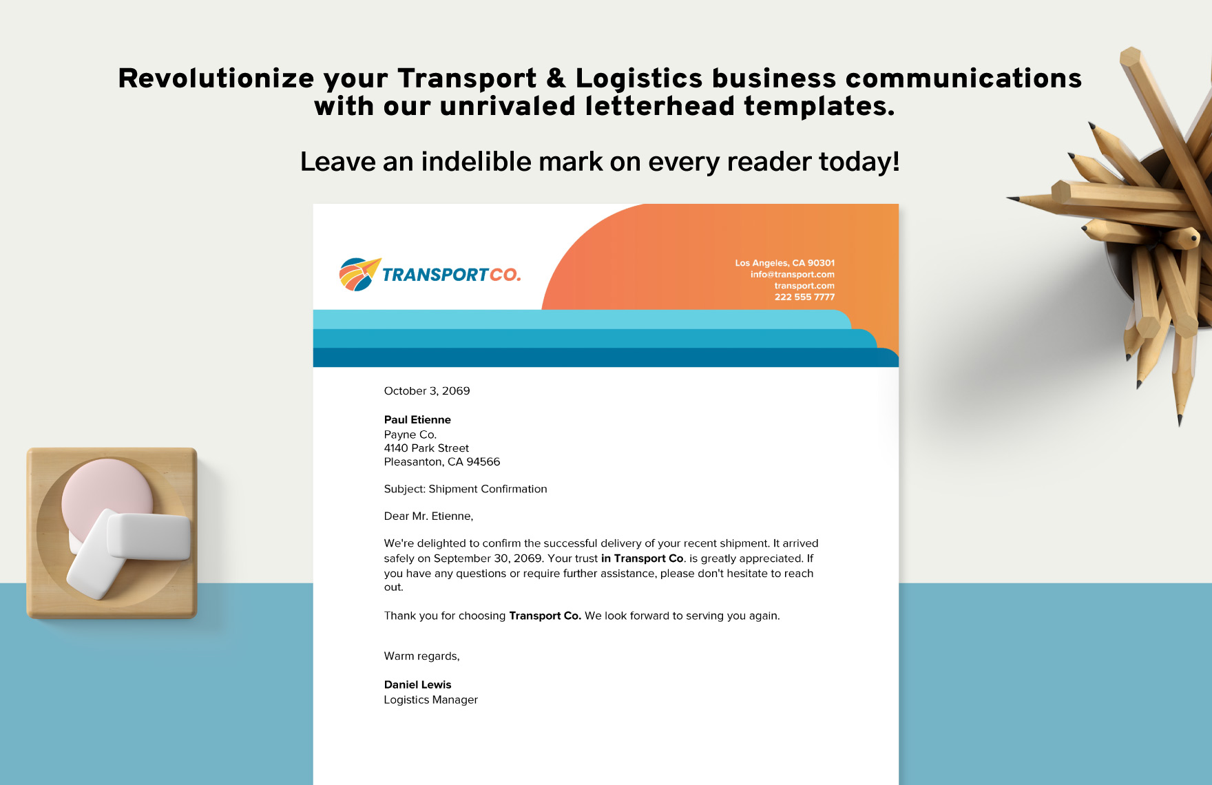 Transport and Logistics Supply Chain Management Letterhead Template
