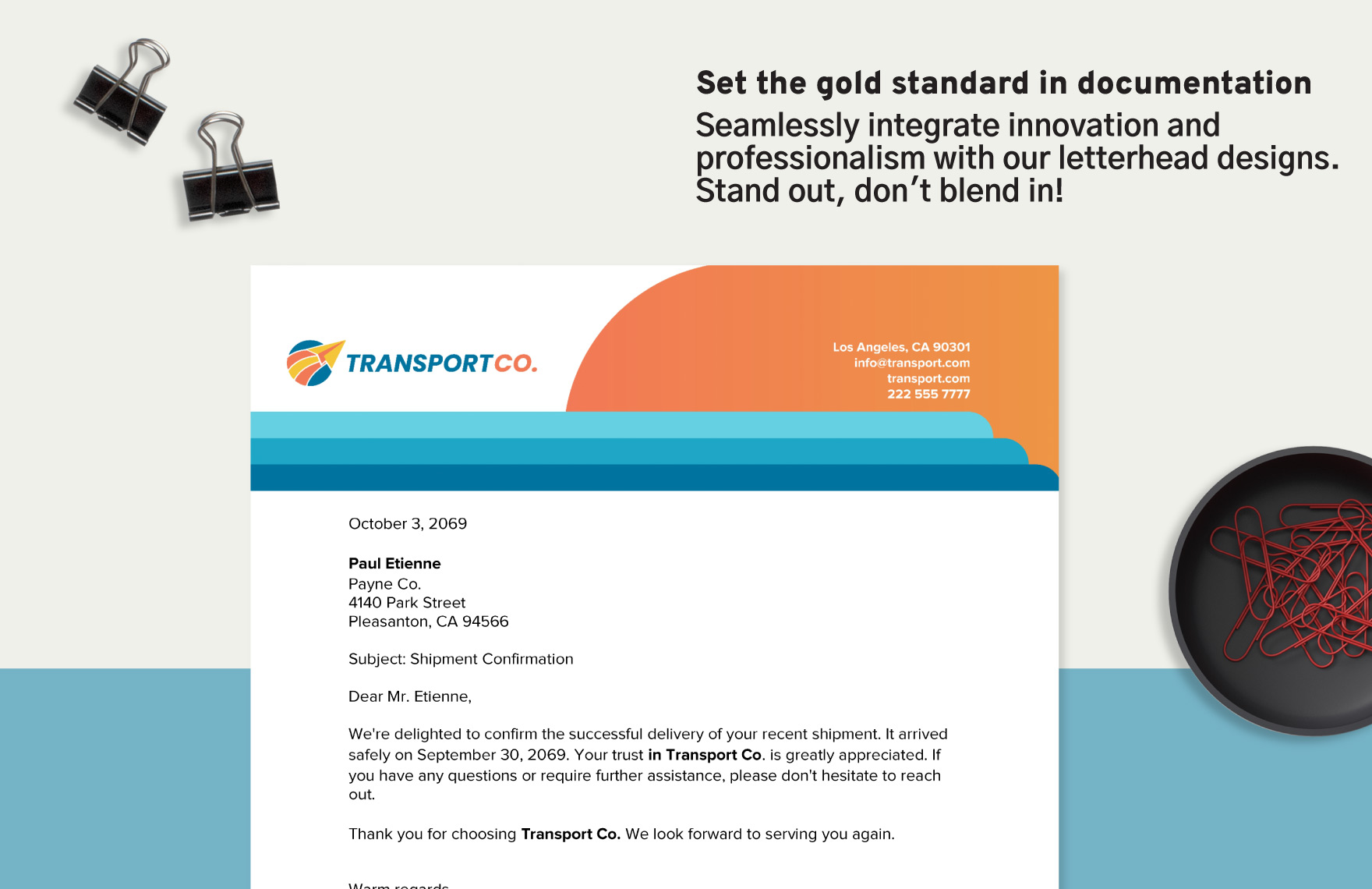 Transport and Logistics Supply Chain Management Letterhead Template