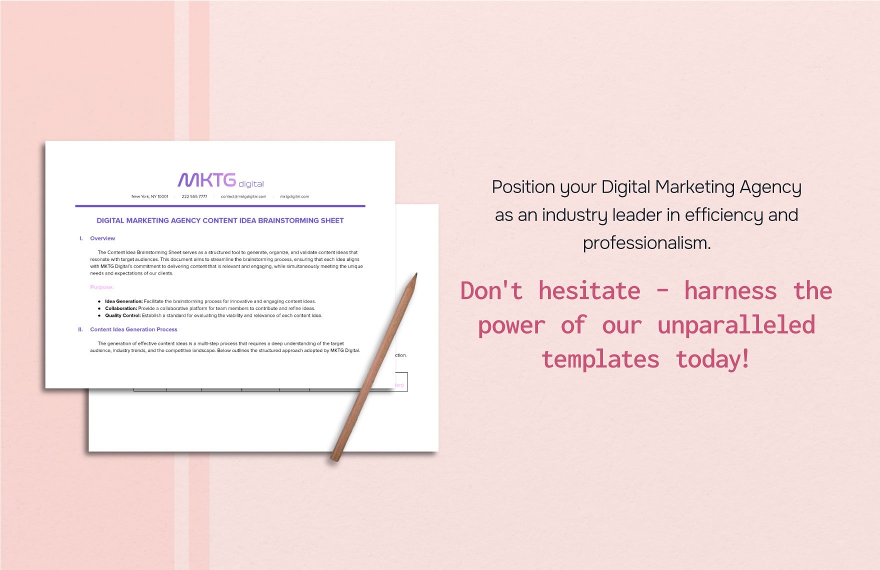 Digital Marketing Agency Content Idea Brainstorming Sheet Template