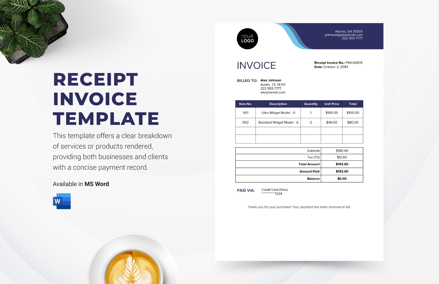 Receipt Invoice Template