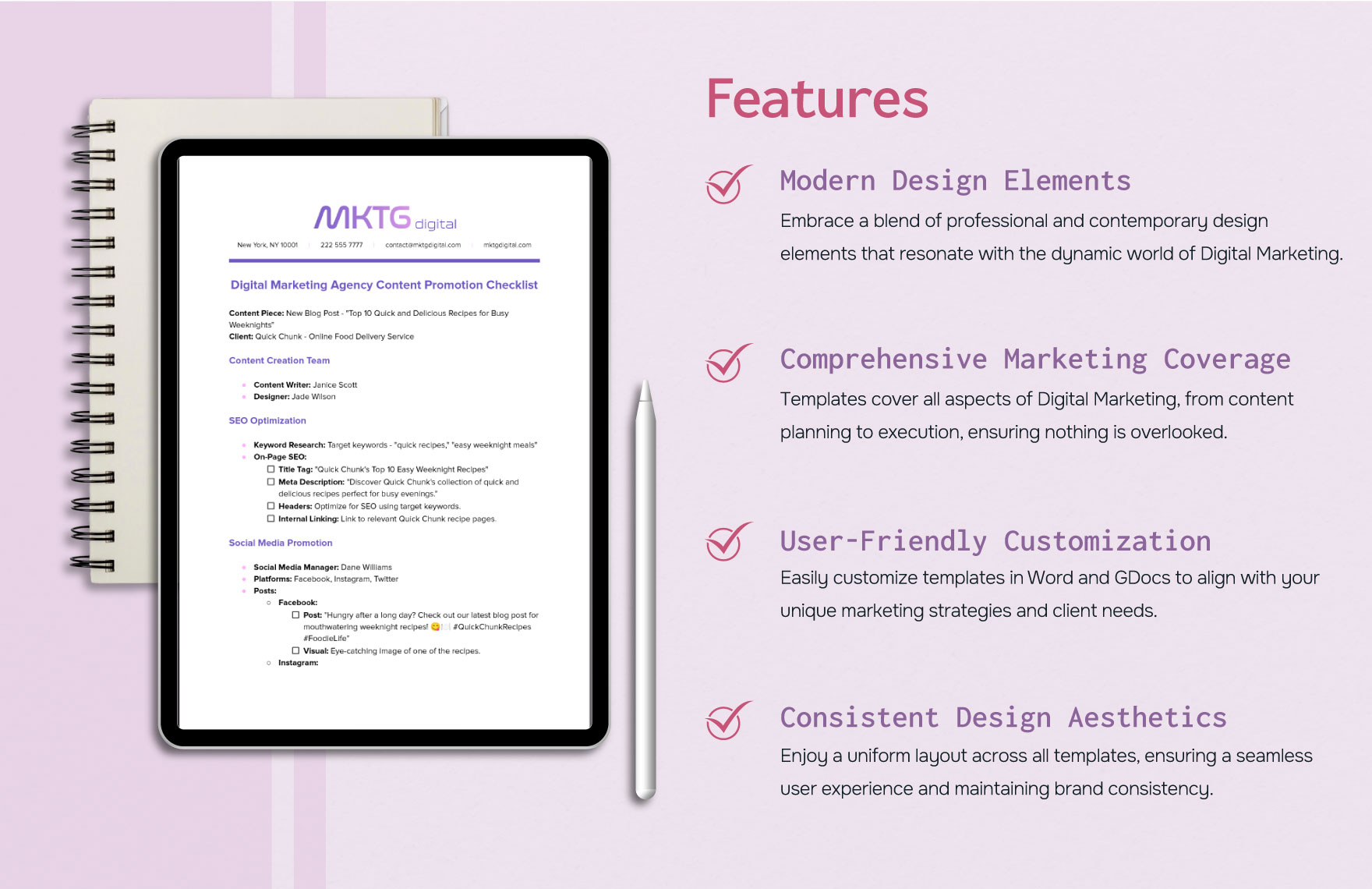 Digital Marketing Agency Content Promotion Checklist Template