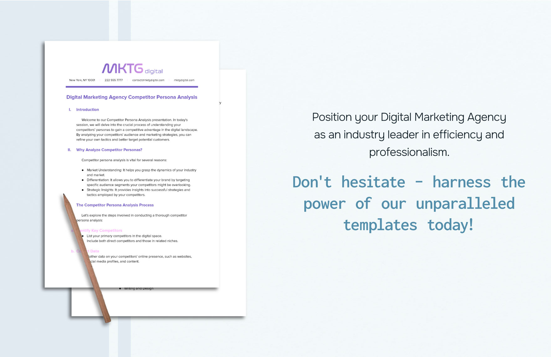 Digital Marketing Agency Competitor Persona Analysis Template