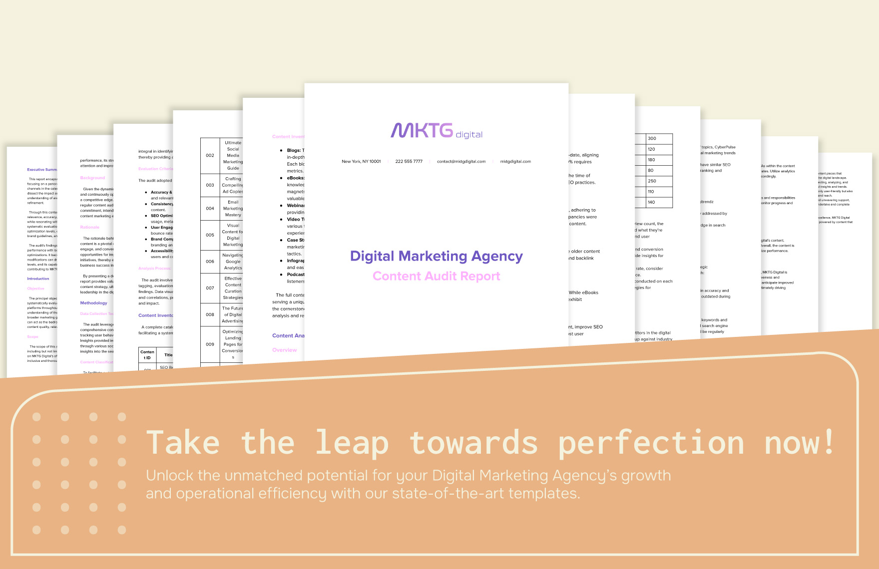 Digital Marketing Agency Content Audit Report Template