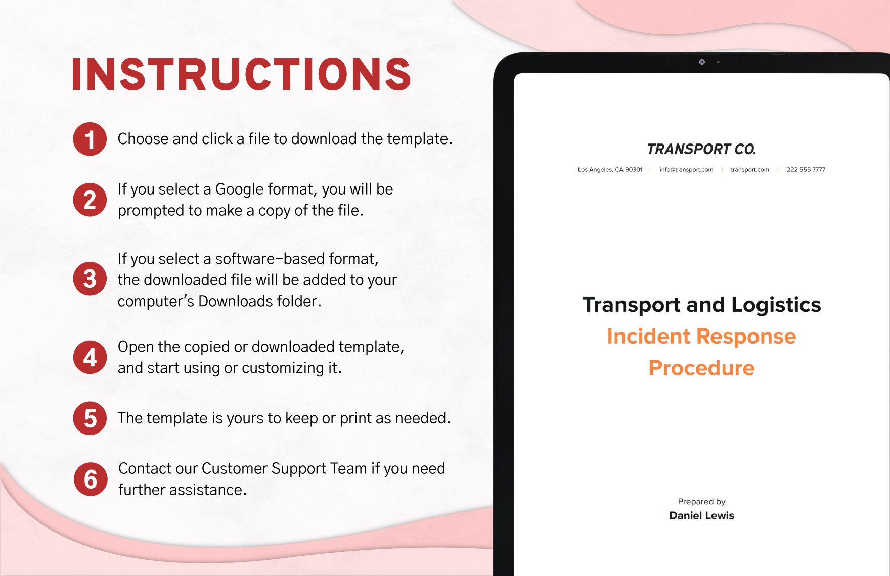 Transport and Logistics Incident Response Procedure Template
