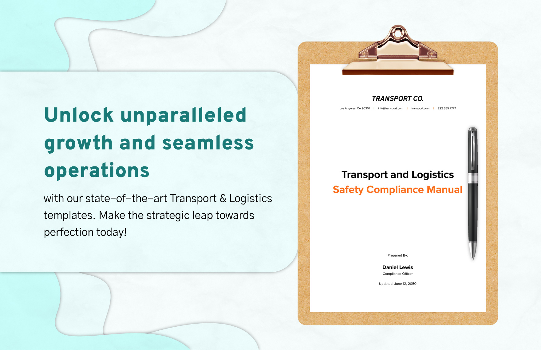 Transport and Logistics Safety Compliance Manual Template