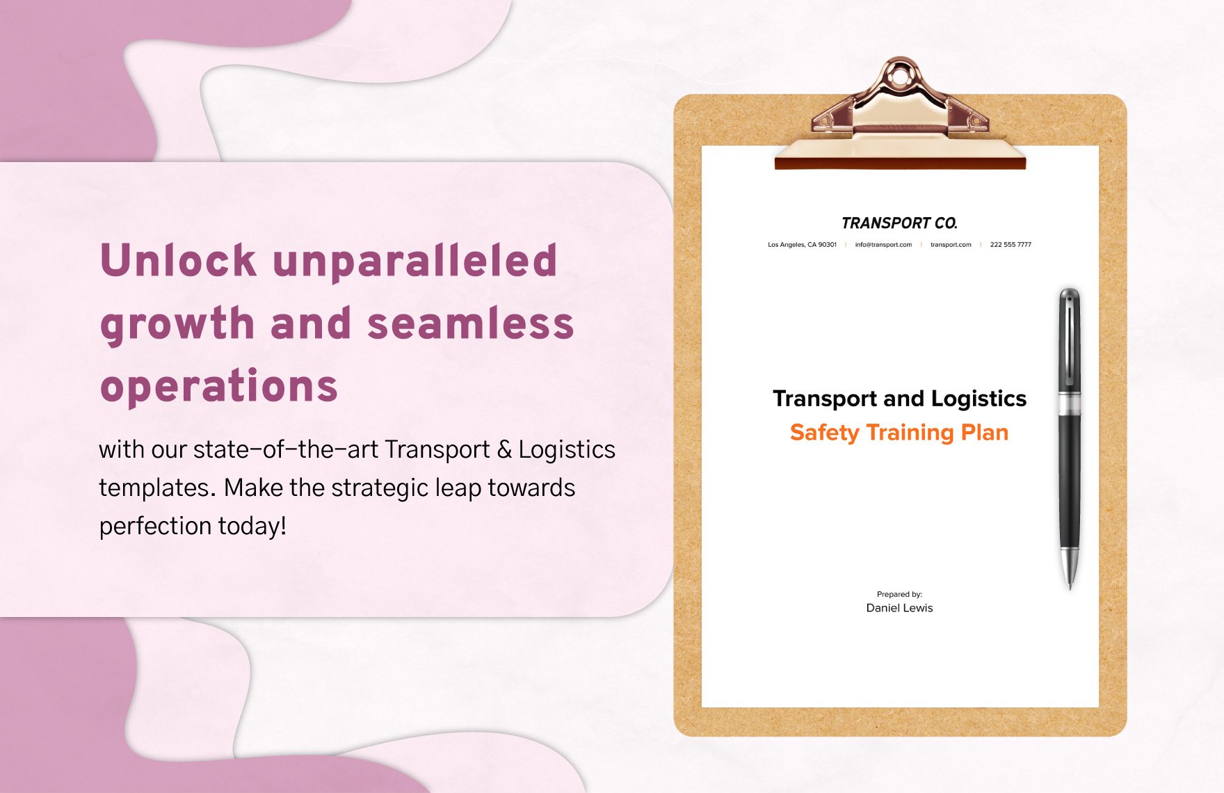 Transport and Logistics Safety Training Plan Template