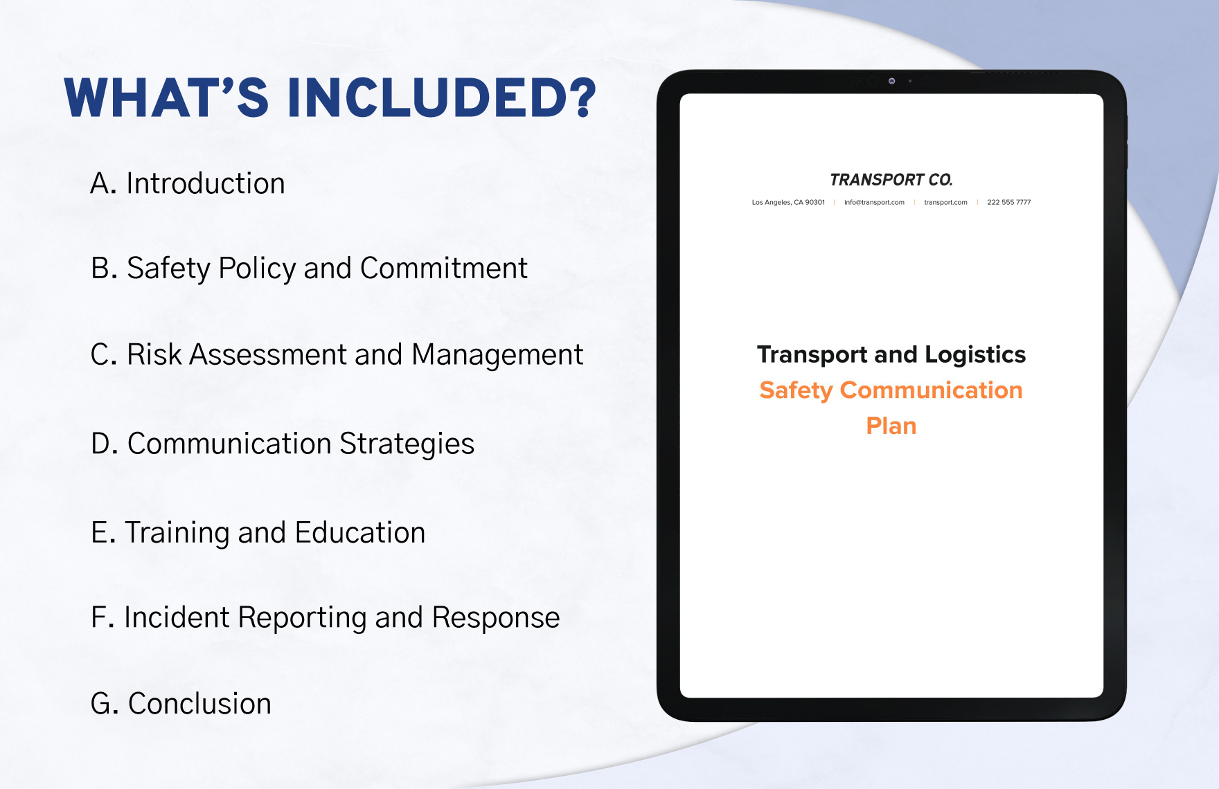 Transport and Logistics Safety Communication Plan Template