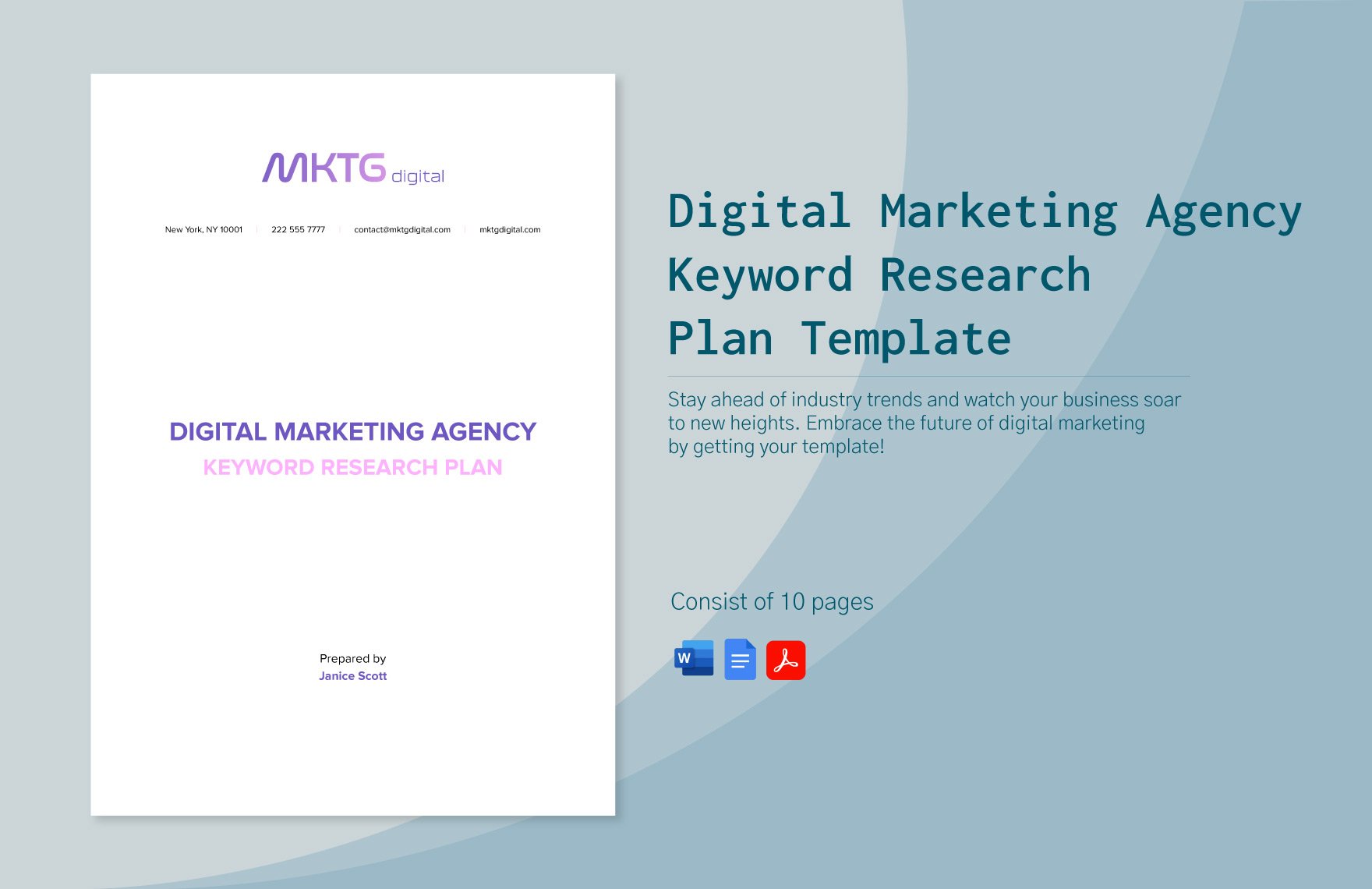 Digital Marketing Agency Keyword Research Plan Template