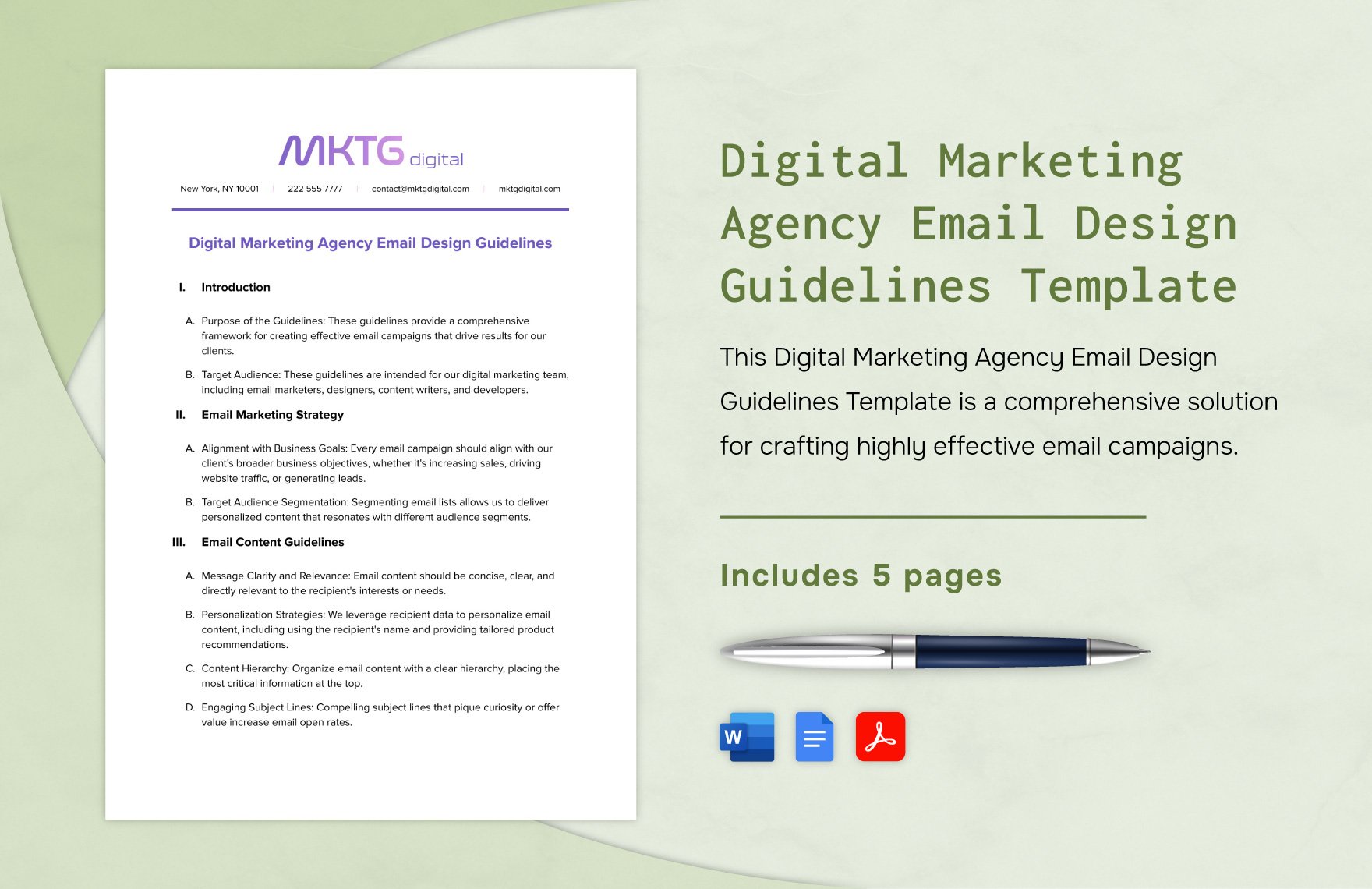 Digital Marketing Agency Email Design Guidelines Template