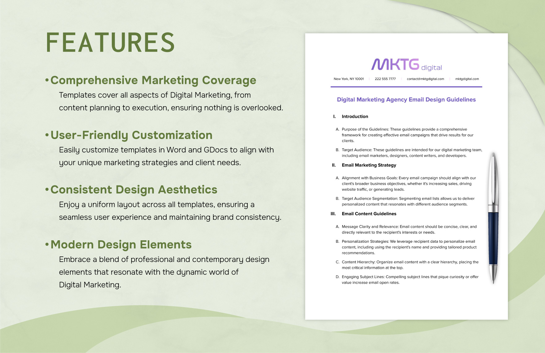 Digital Marketing Agency Email Design Guidelines Template