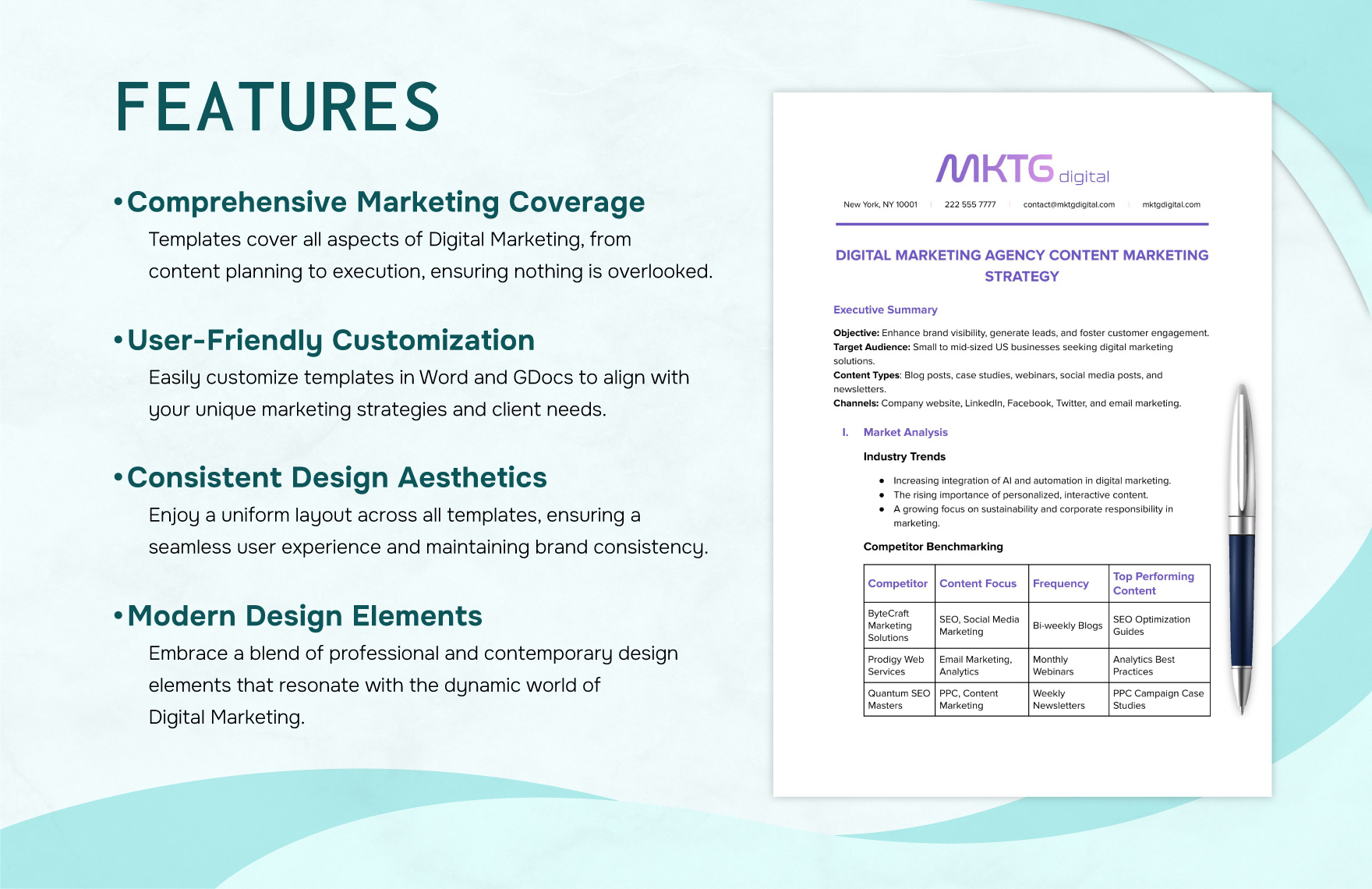 Digital Marketing Agency Content Marketing Strategy Template
