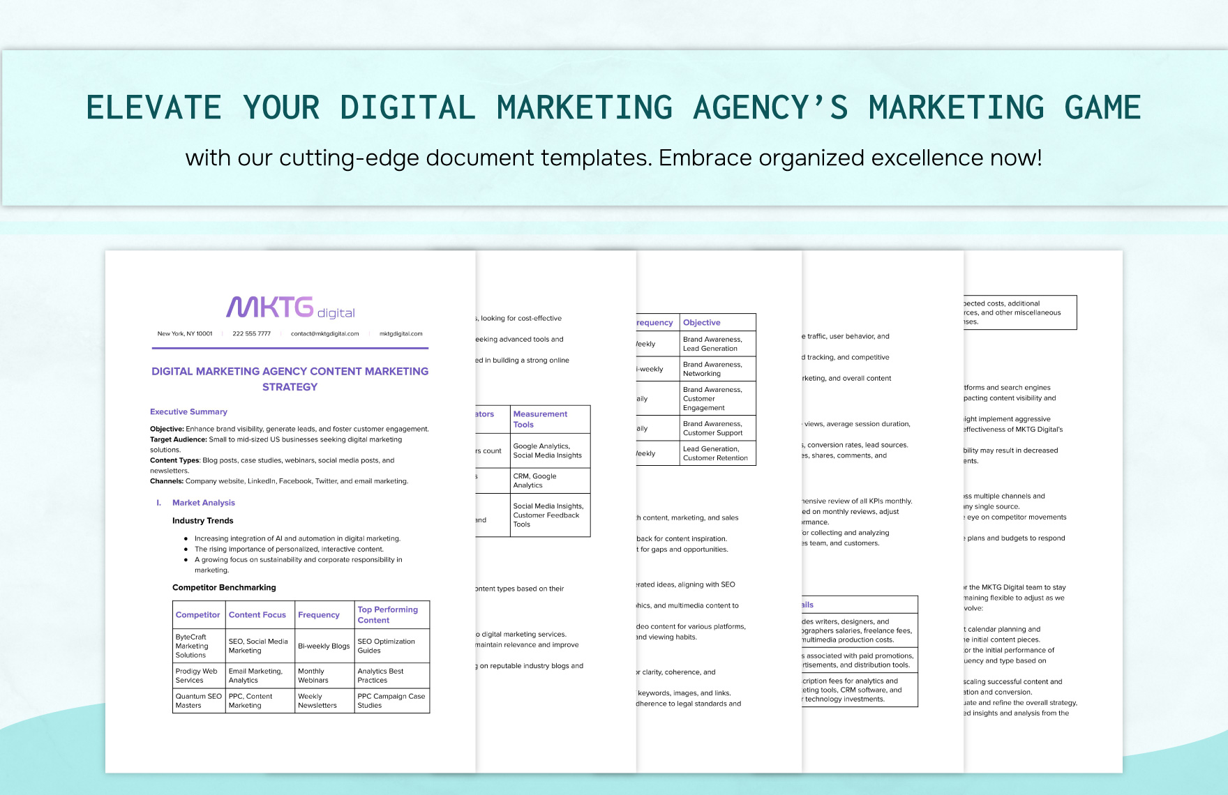 Digital Marketing Agency Content Marketing Strategy Template