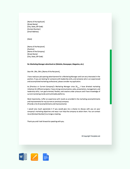 FREE Marketing Letter Template - Word | Template.net