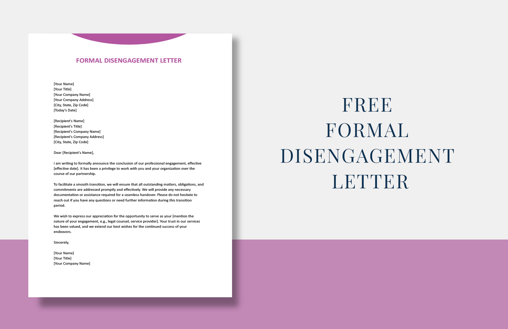 Formal Disengagement Letter