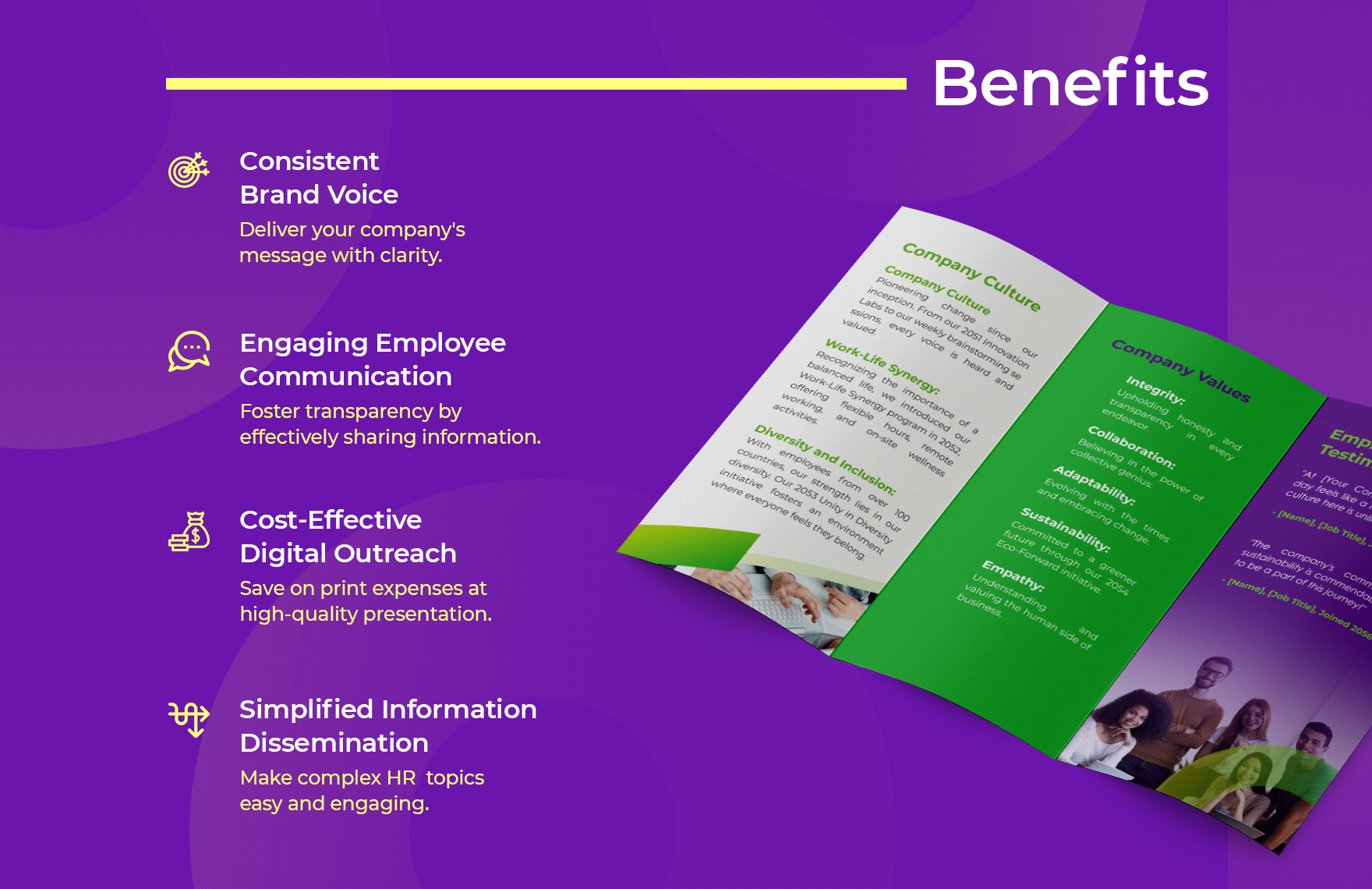 Company Culture and Values Brochure HR Template