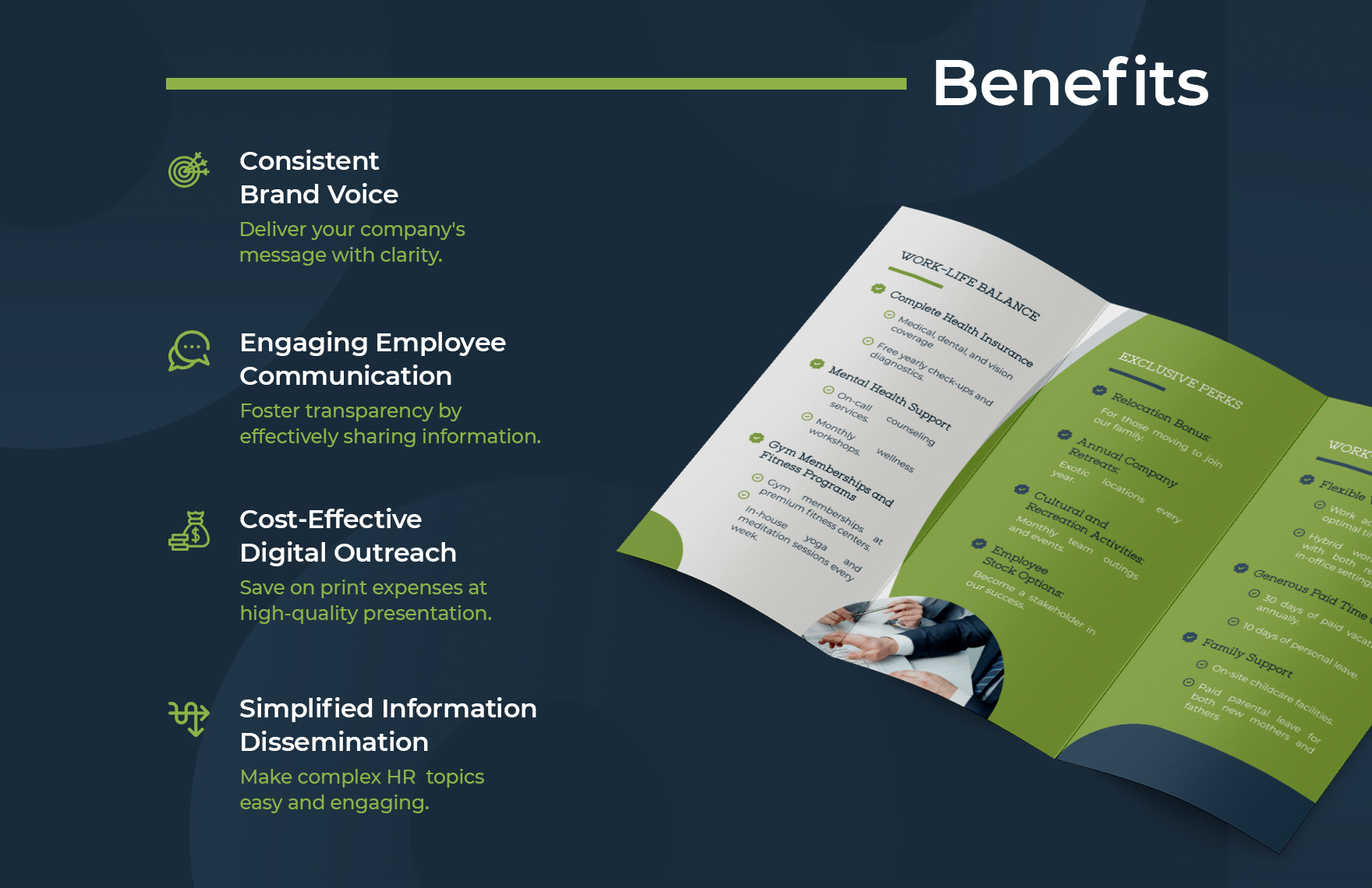 Employee Benefits and Perks Brochure HR Template