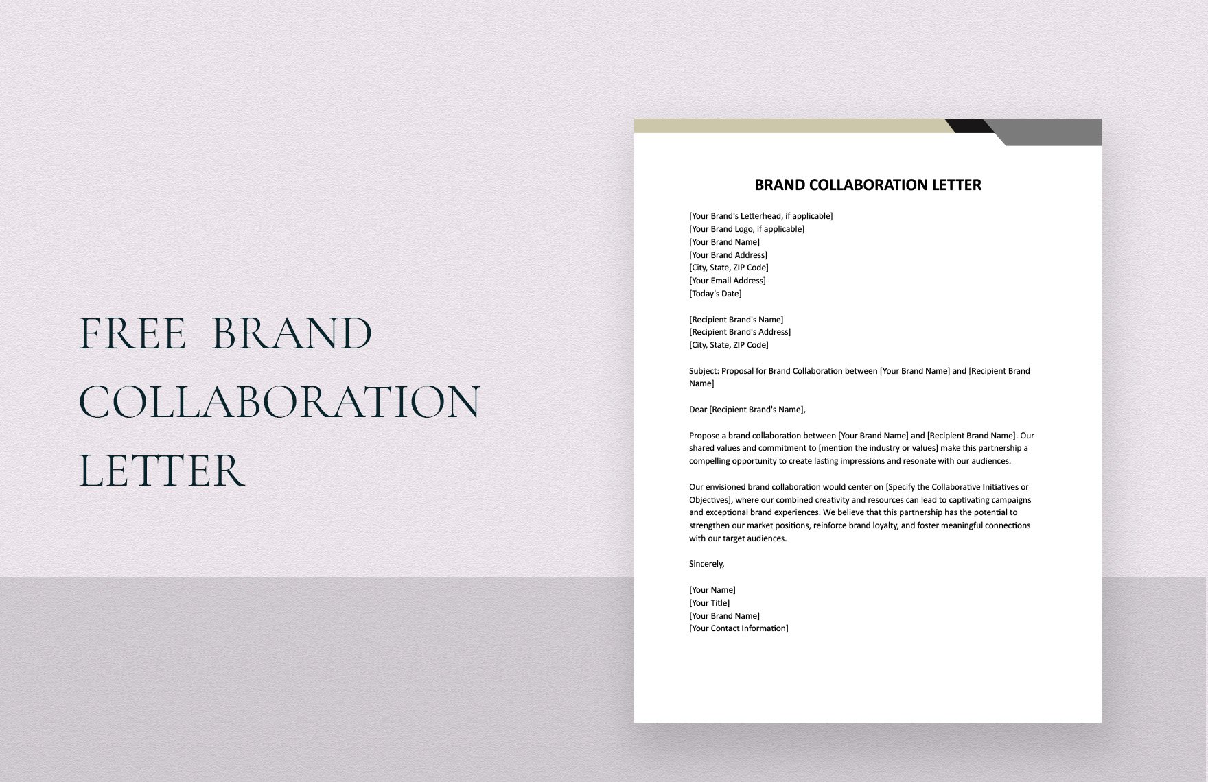 Brand Collaboration Letter in Word, Google Docs
