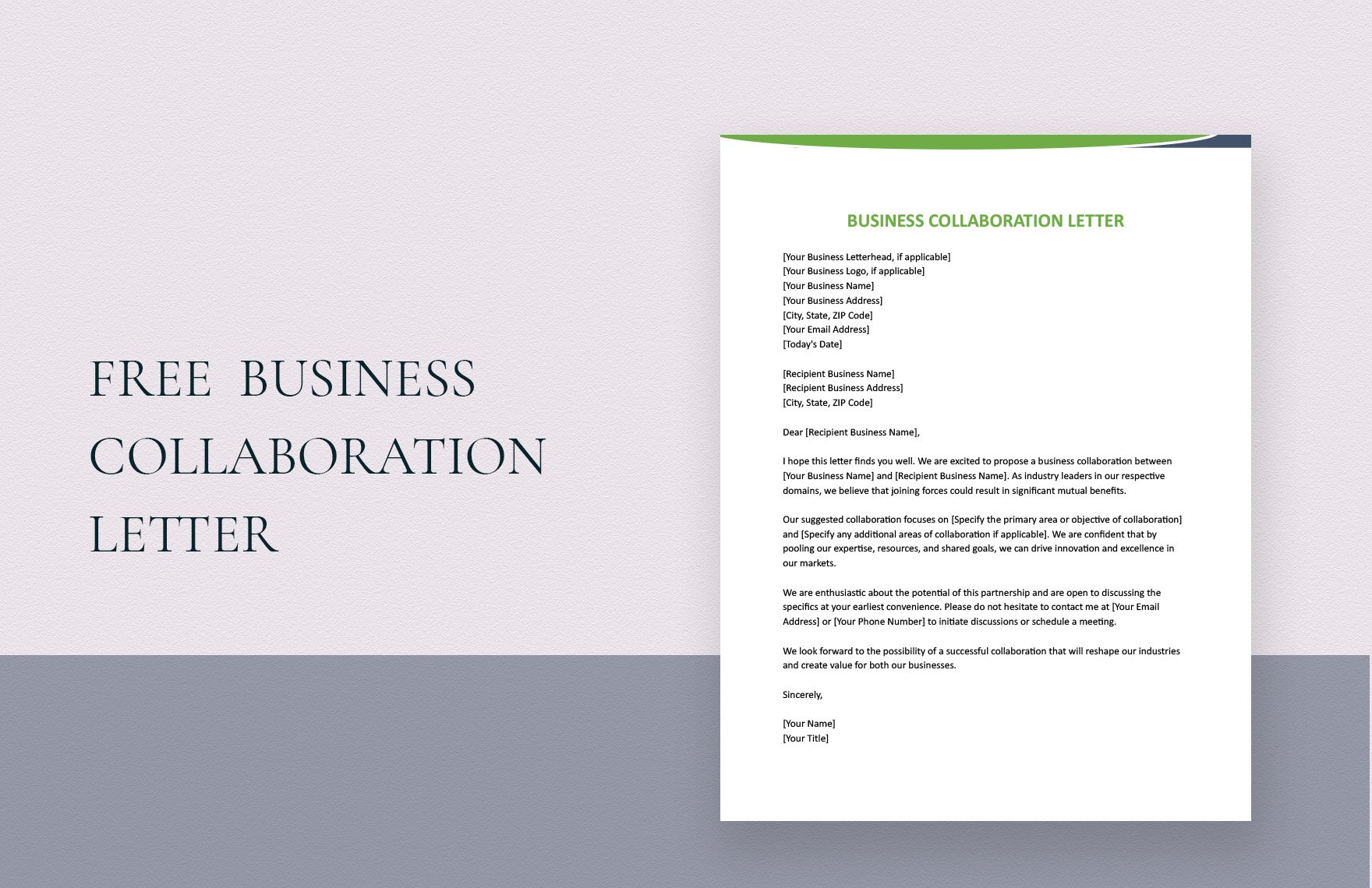 Free Business Collaboration Letter