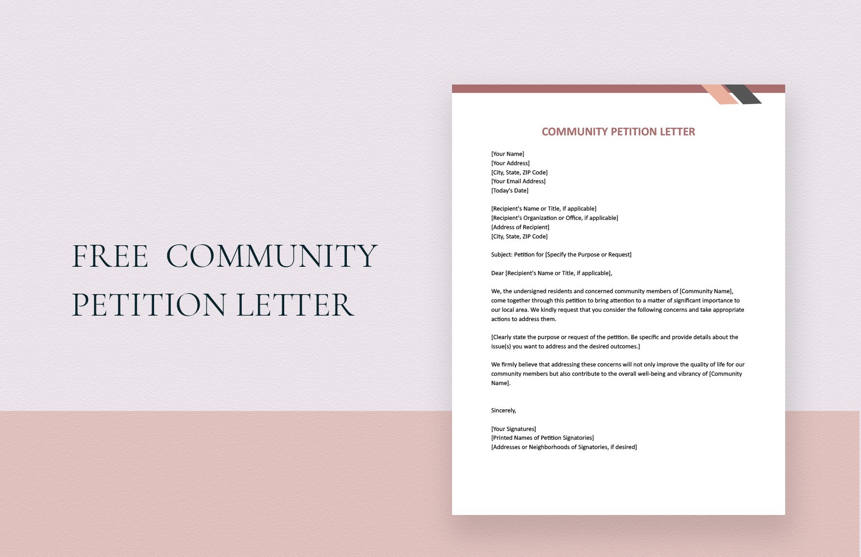 Community Petition Letter