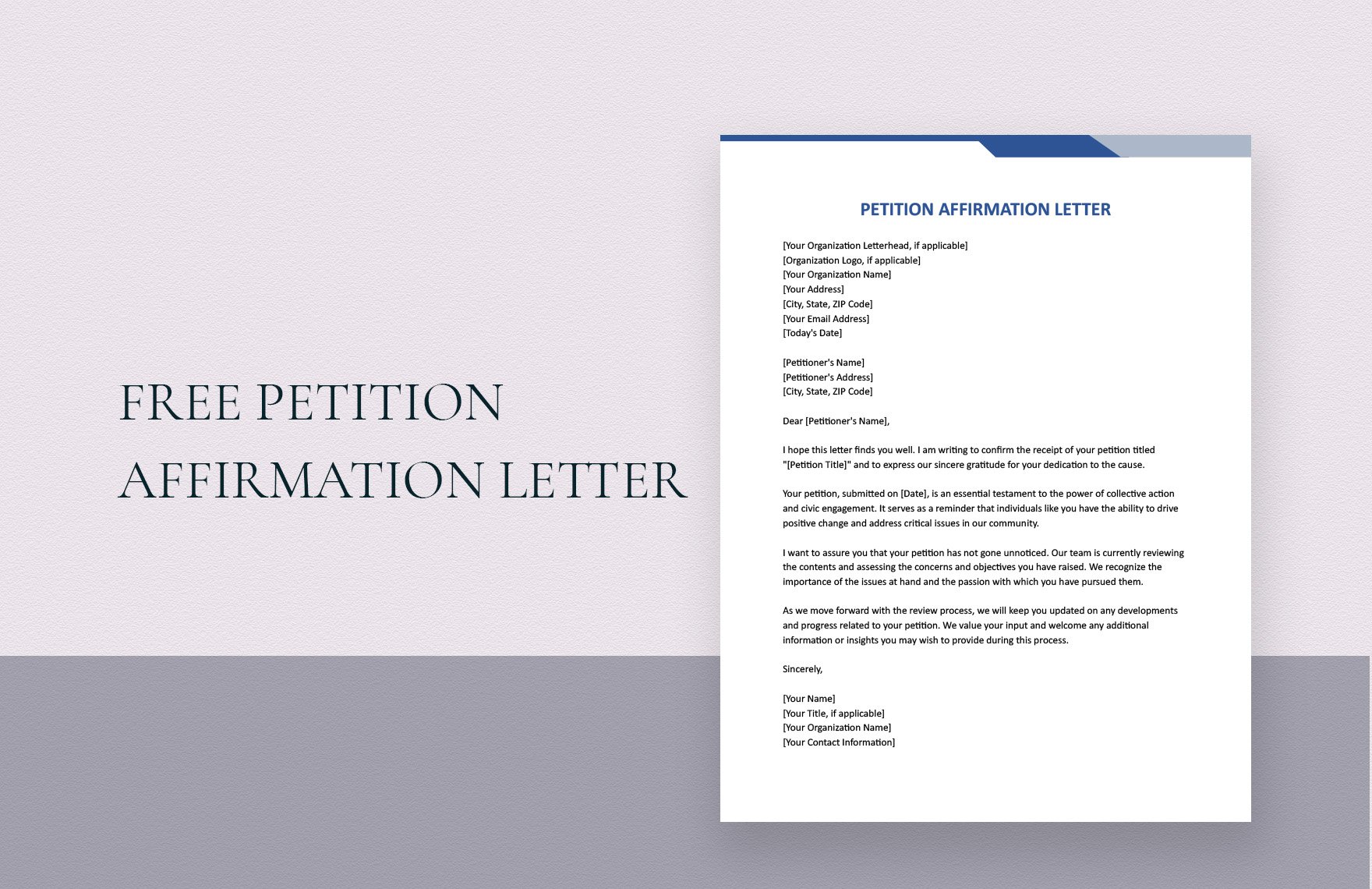 Petition Affirmation Letter in Word, Google Docs
