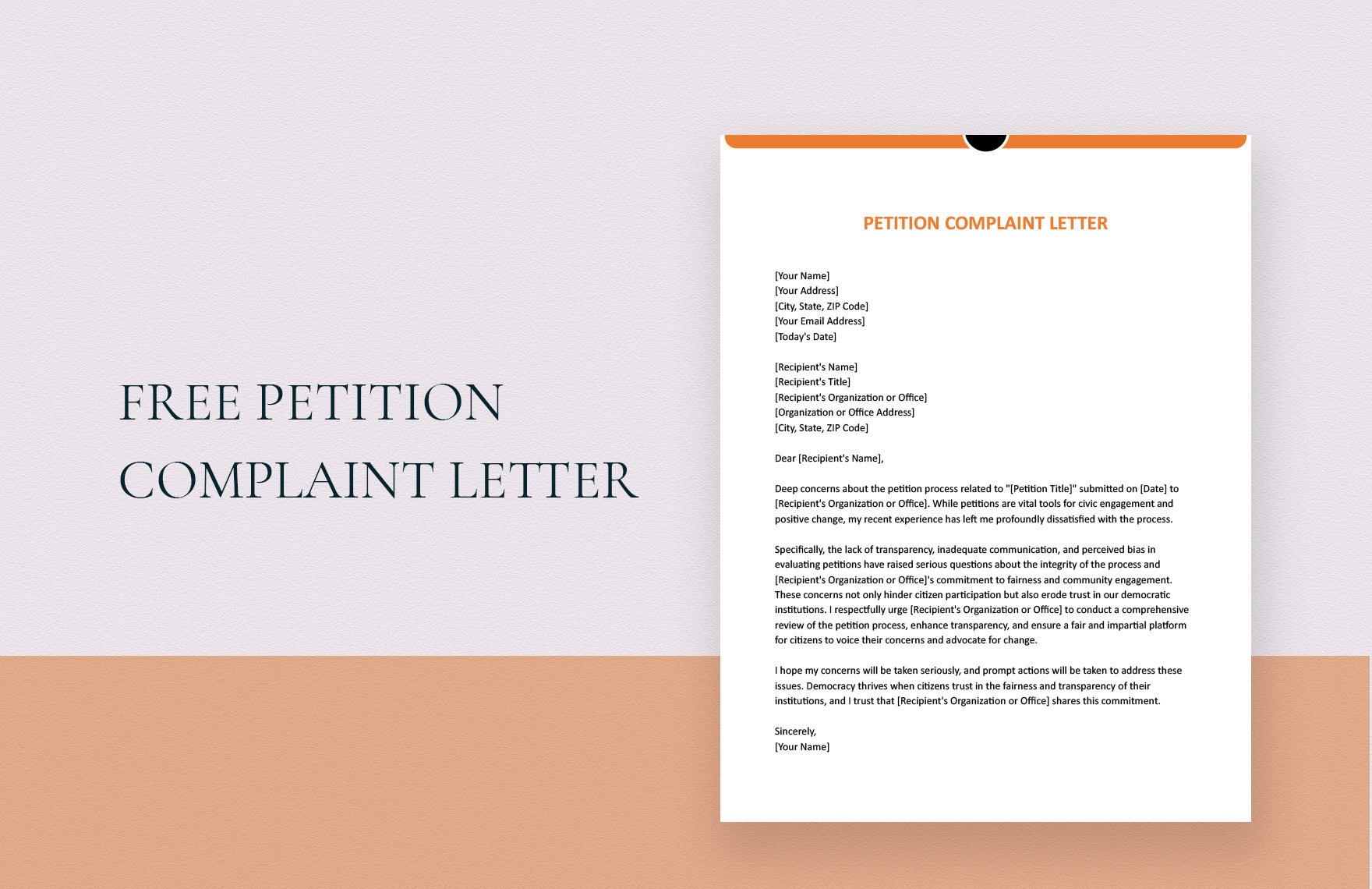 Petition Complaint Letter