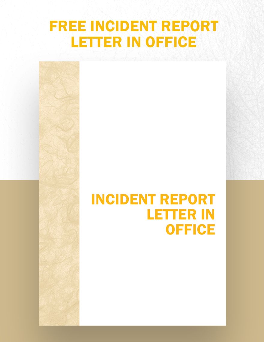 Incident Report Letter In Office