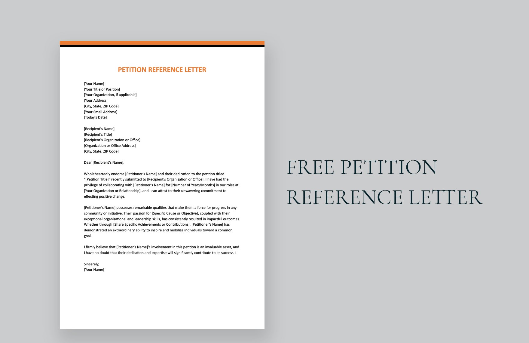 Petition Reference Letter