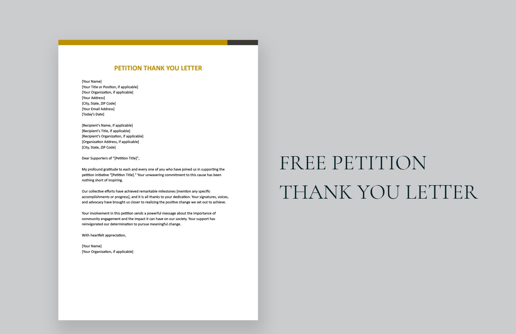 Petition Thank You Letter