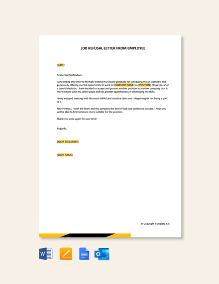 8+ FREE Refusal Letter Templates [Edit & Download] | Template.net