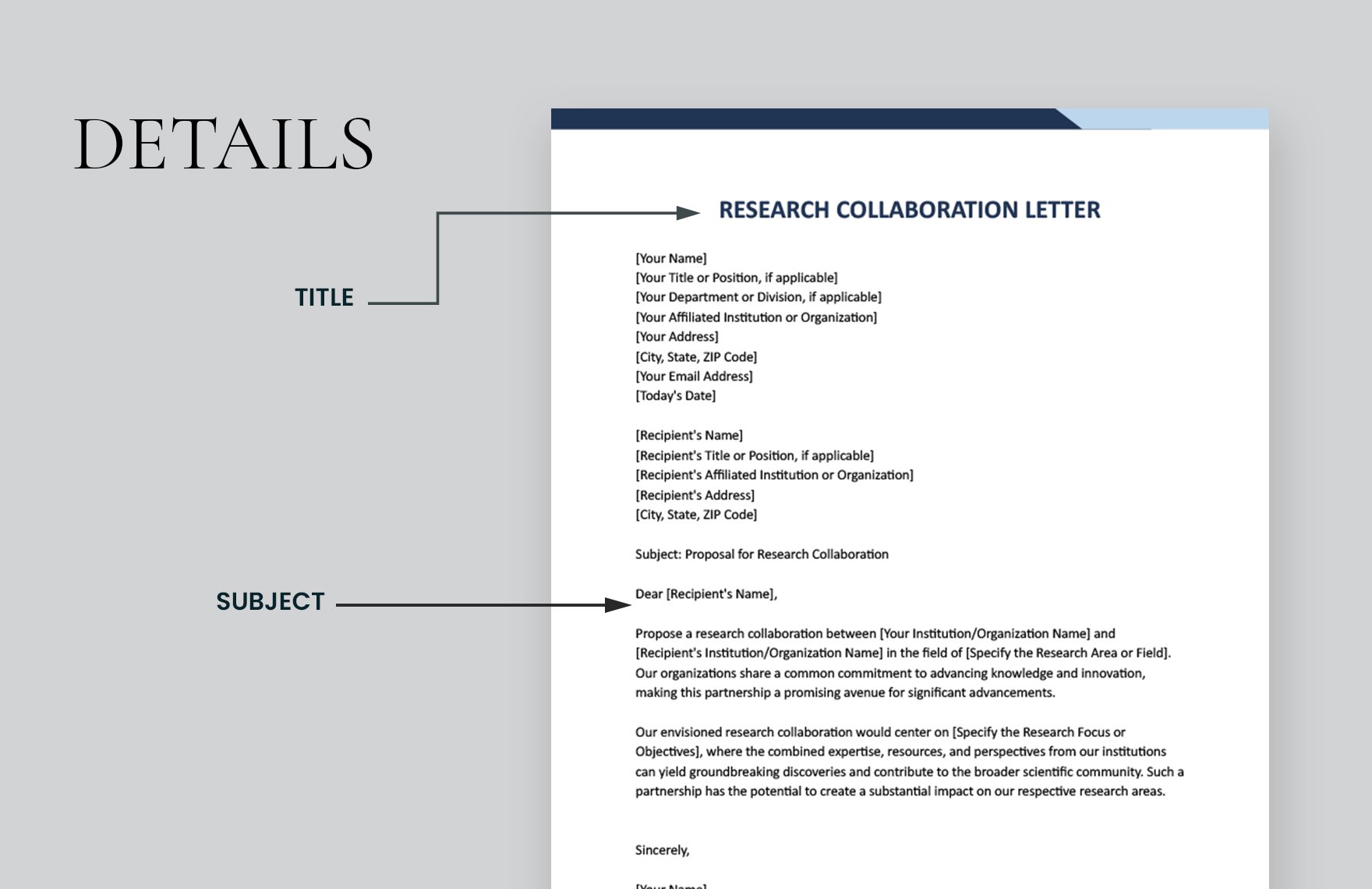 Research Collaboration Letter