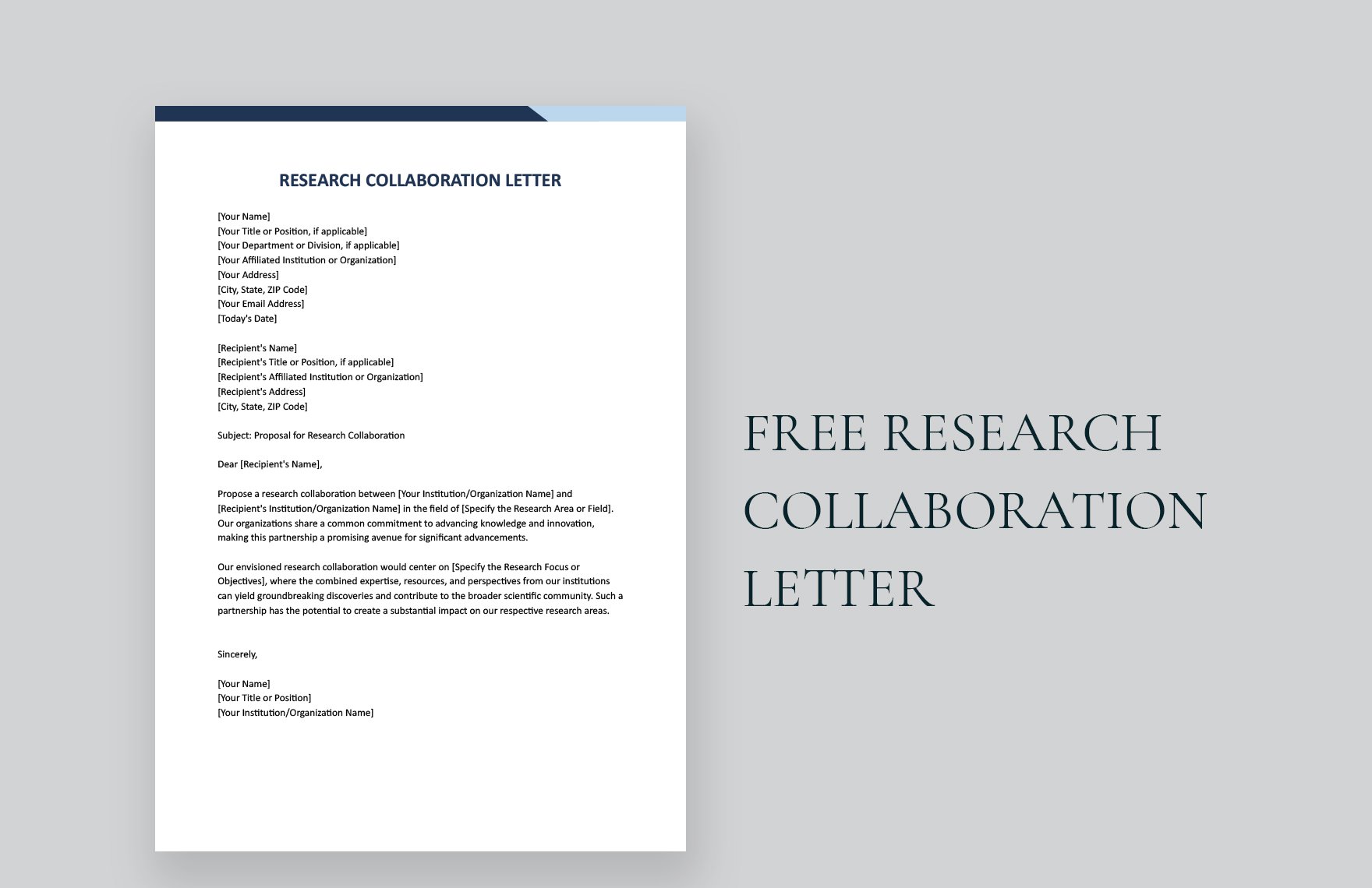 Research Collaboration Letter