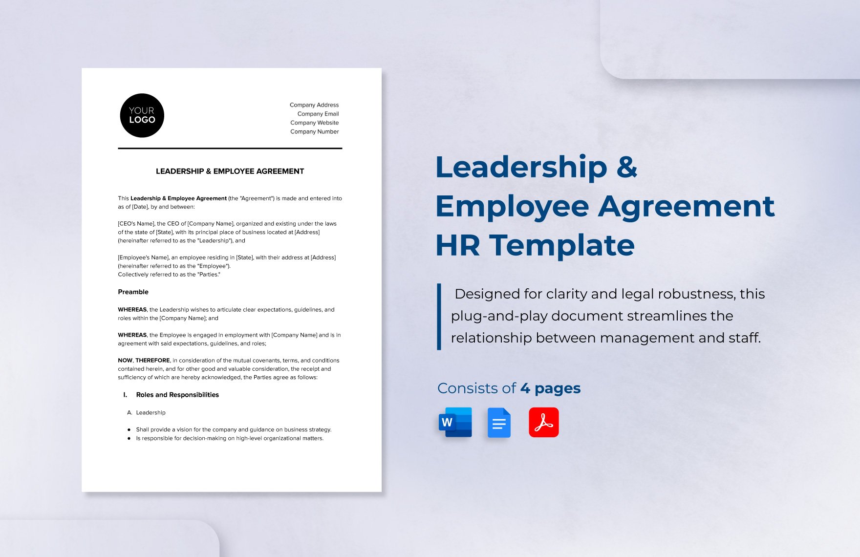 Leadership & Employee Agreement HR Template
